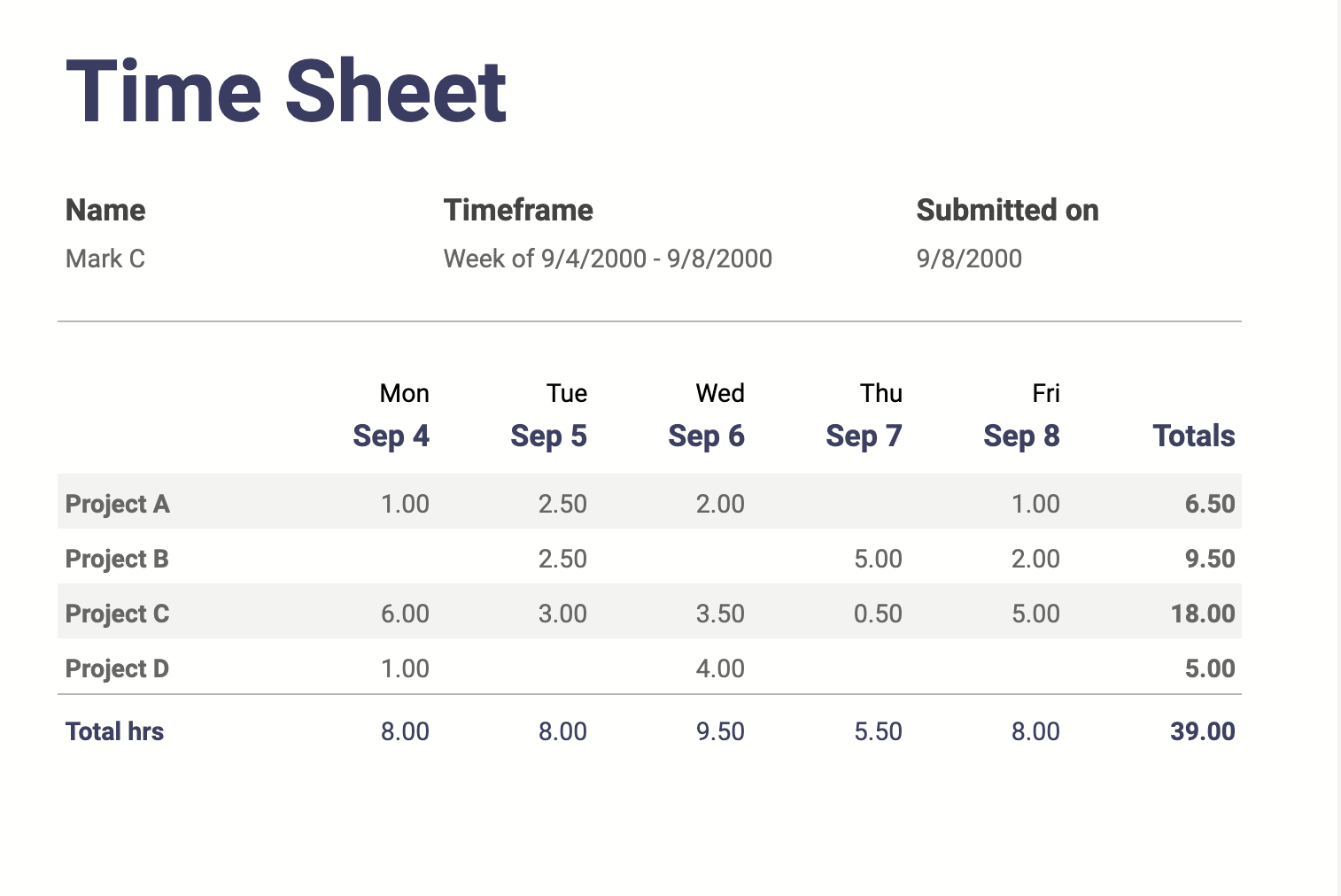 timesheet