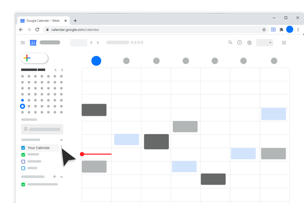 Step 1 to export Google calendar to excel