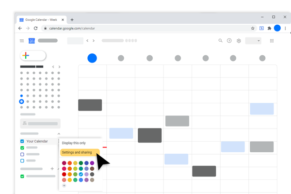 Step 2 to export Google calendar