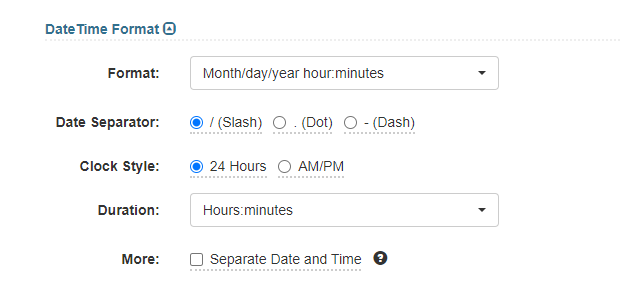 Date time format