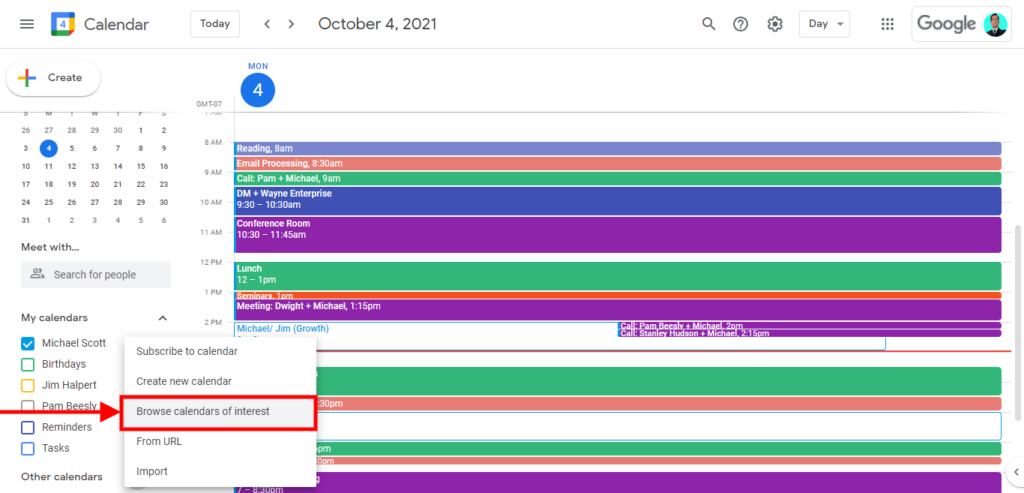 How to merge multiple google calendar, To add public calendars, you need to click the + sign beside Other calendars and select the Browse calendars of interest option.