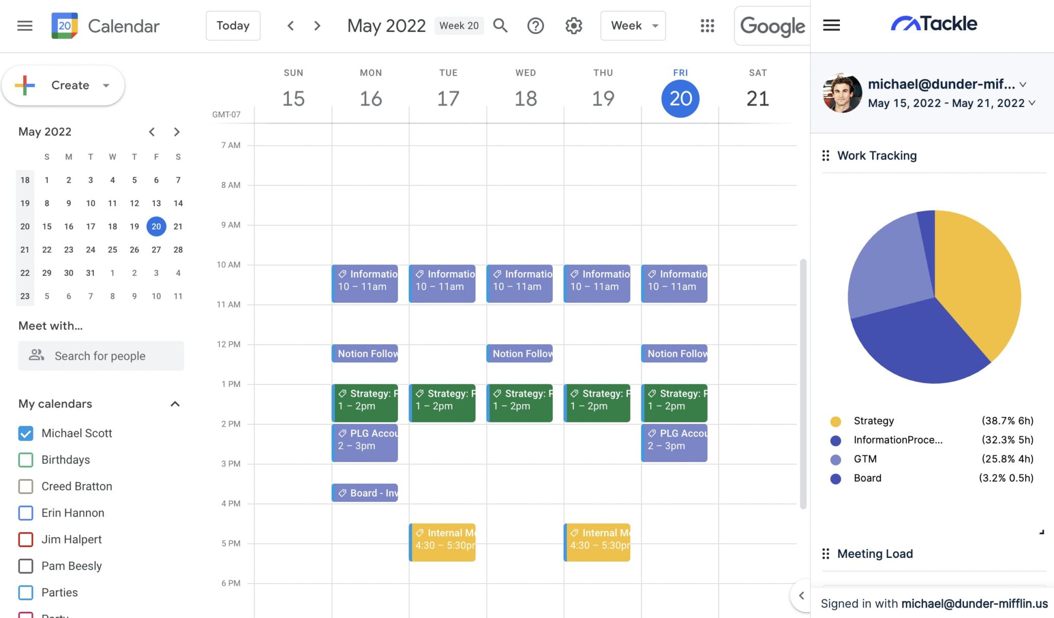 Export Google Calendar to Google Sheets Tackle