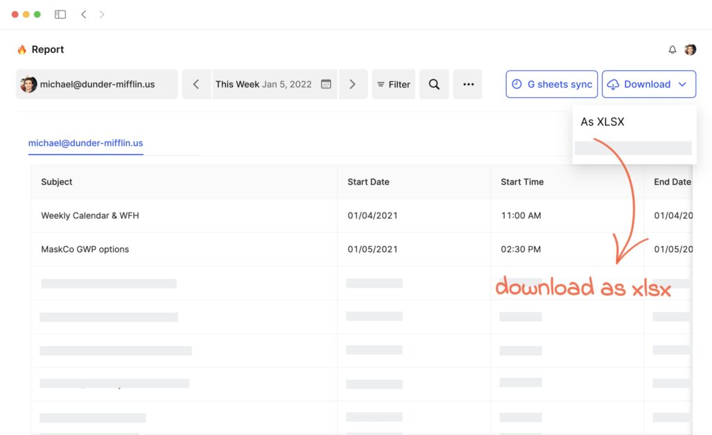Export Google Calendar to CSV - Tackle