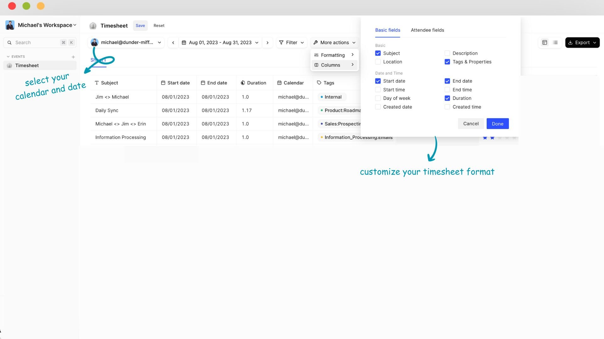 how to export your calendar to excel or spreadsheets 