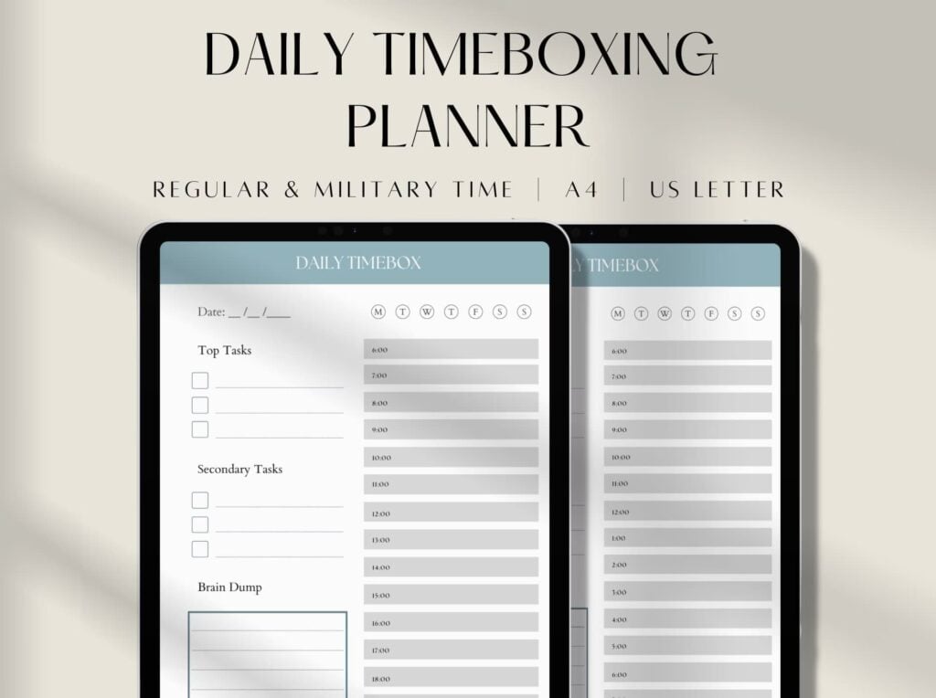 The best time boxing planner templates