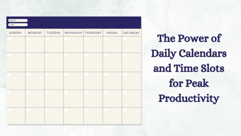 Daily Calendars with Time Slots