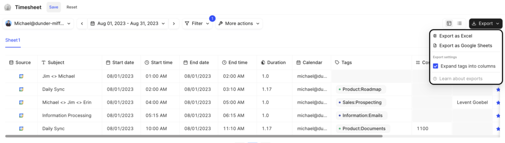 Google calendar time tracking