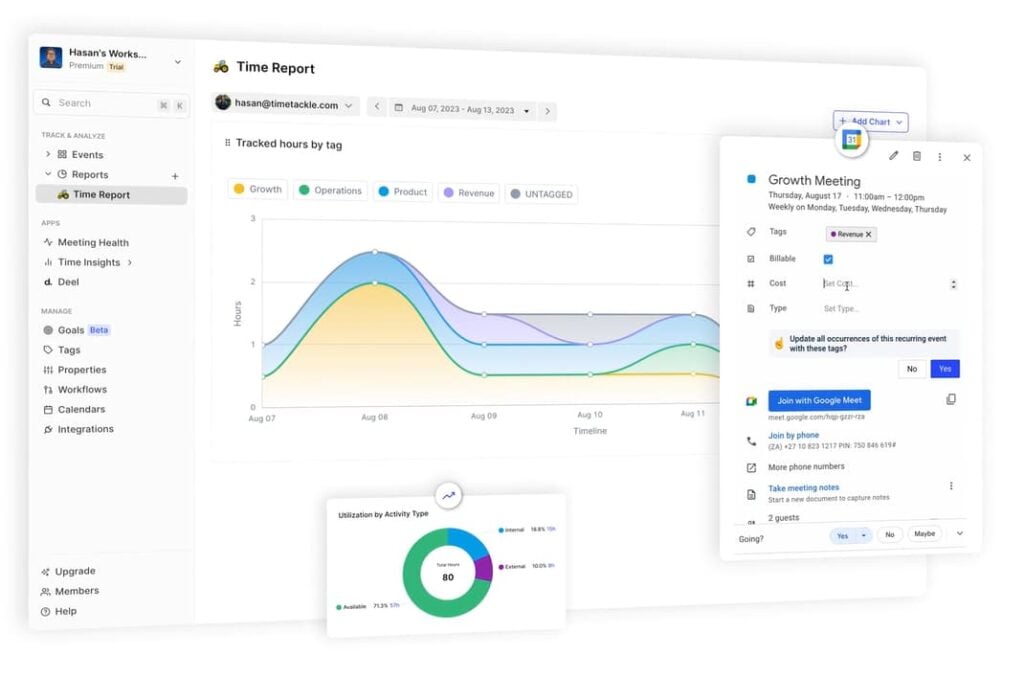 how to track time in outlook calendar