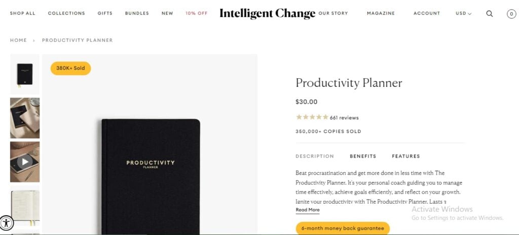 Intelligent Change Productivity Planner (Undated 6 Months) - Daily