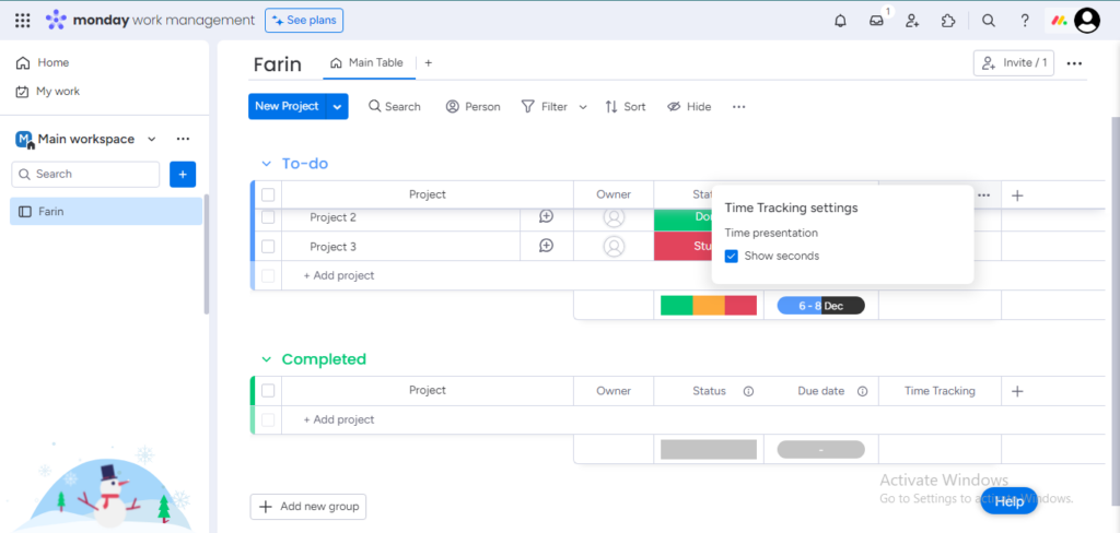 How to track time in monday.com