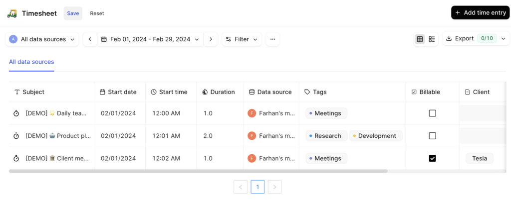 Outlook calendar time tracking