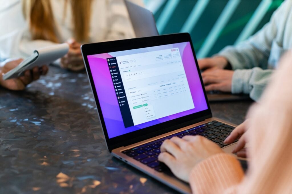 Person Using Laptop - Daily schedule excel template