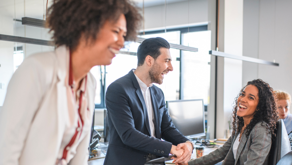 employees talking - Friday Memes for Work