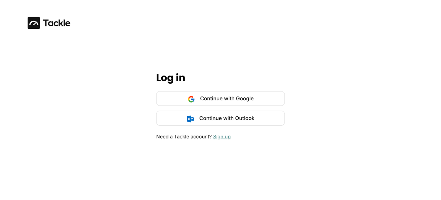 Sign up for Tackle to export Google Calendar to PDF