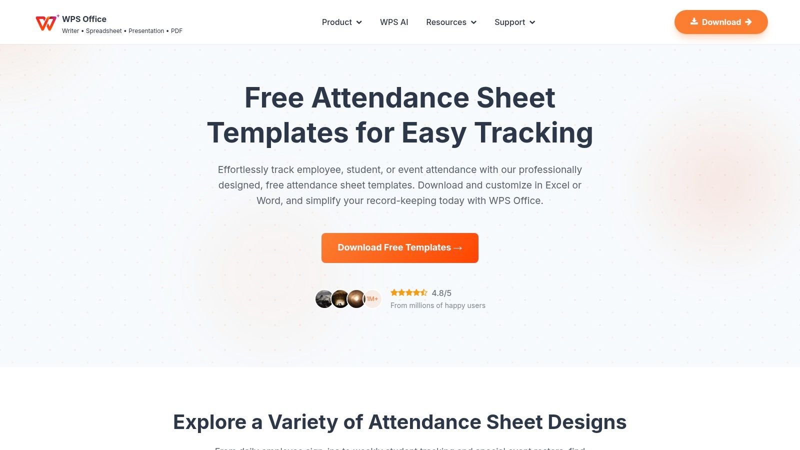 WPS Office – Attendance Sheet Templates (Excel)