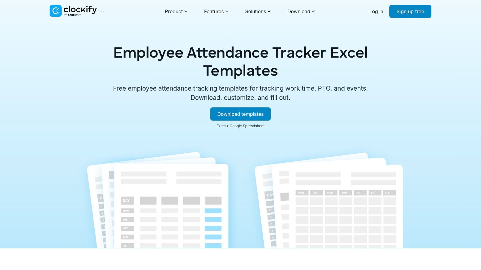 Clockify – Employee Attendance Tracker Excel Templates