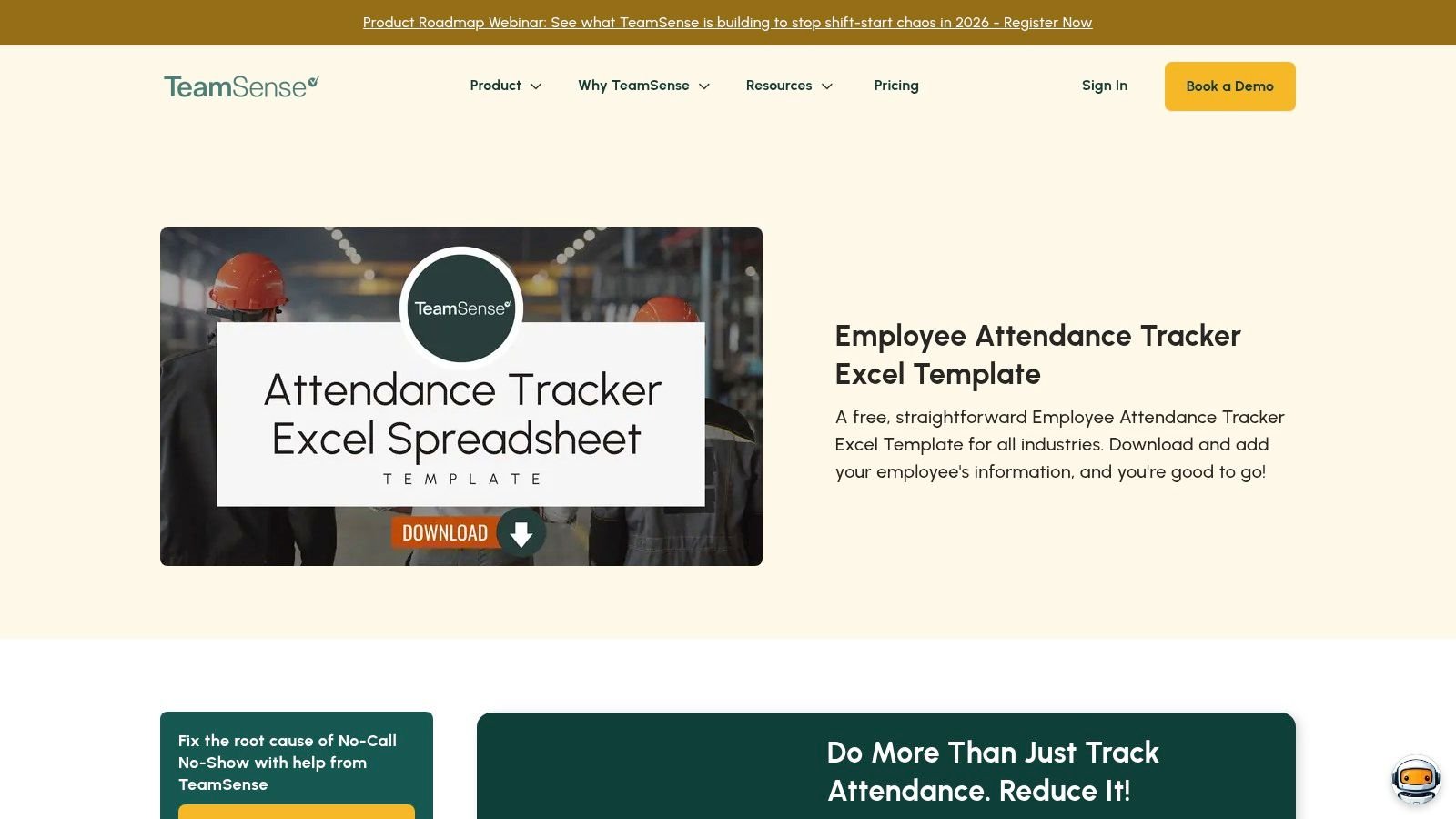 TeamSense – Free Employee Attendance Tracker (Excel)