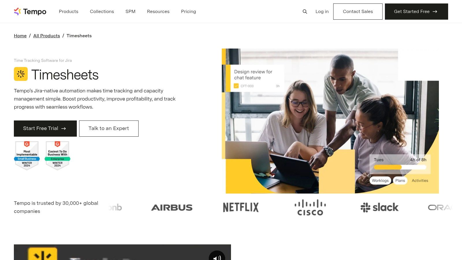 Screenshot from https://tempo.io/products/timesheets