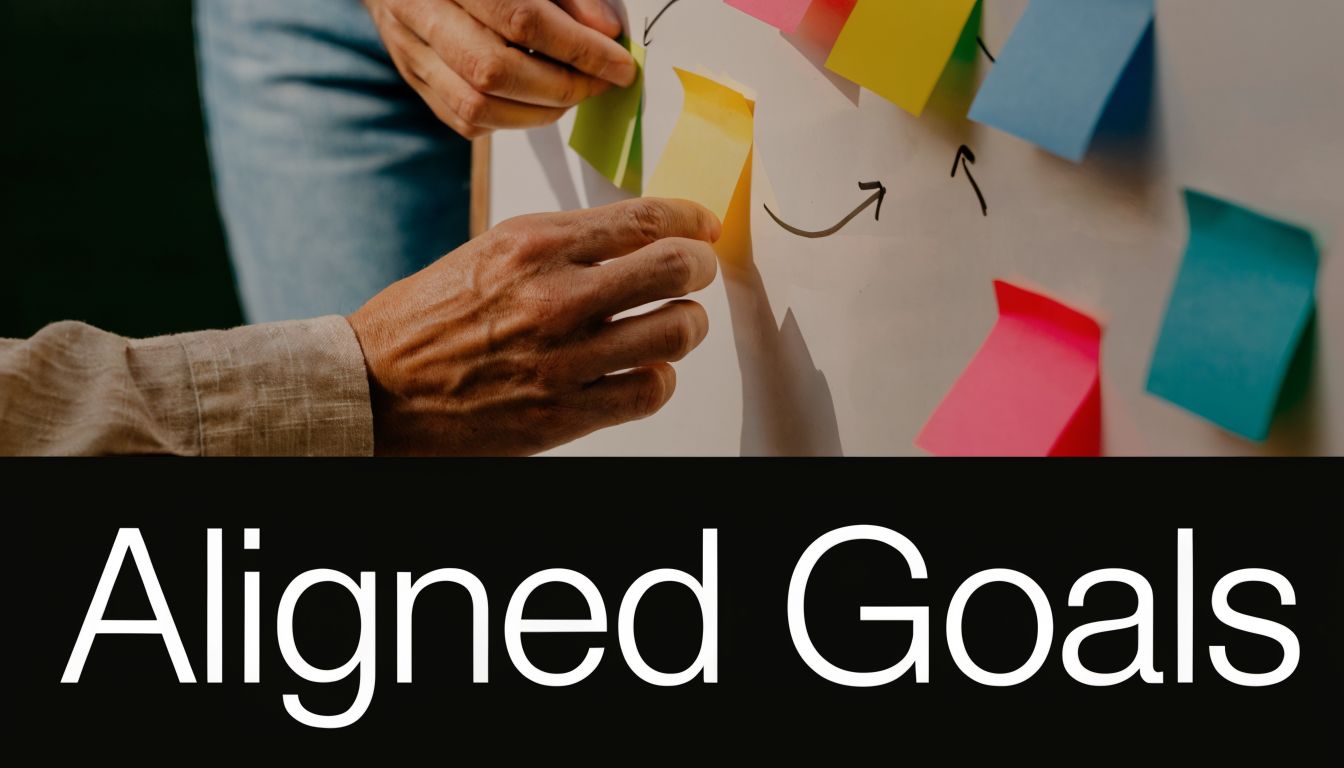 A close-up view of hands organizing colorful sticky notes on a whiteboard during a collaborative brainstorming session.
