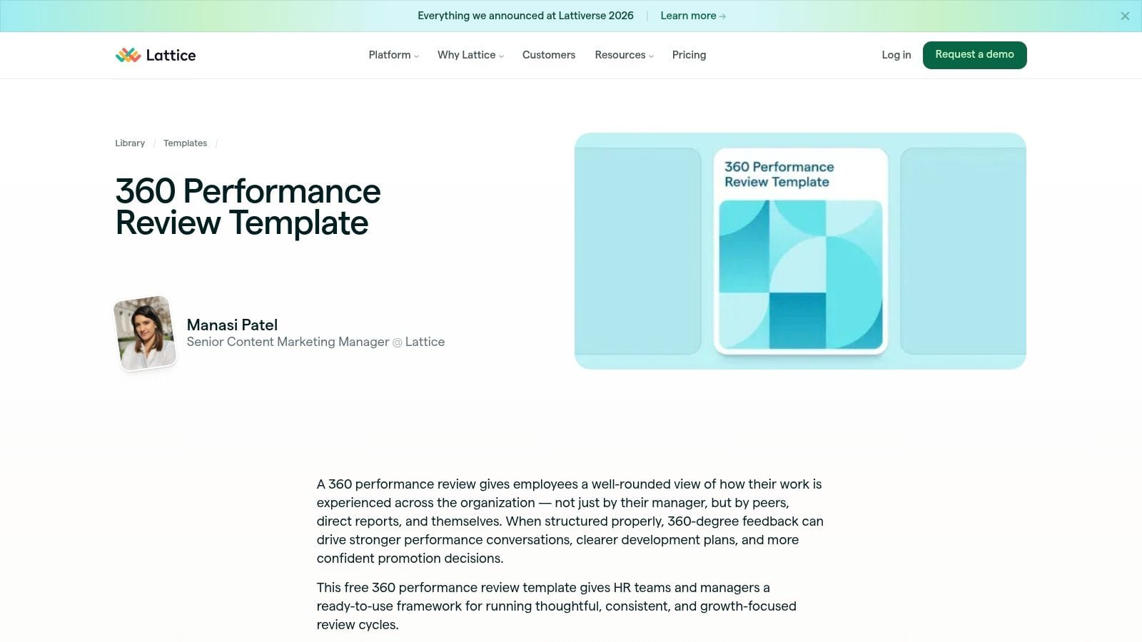 Lattice, 360 Performance Review Template